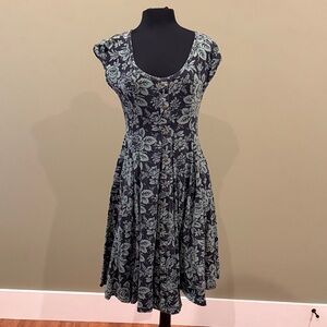 Effie's Heart Blue and green Floral Midi Dress